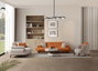 Atelier Del Sofa Bonjo Walnut - Sofá de 3 plazas Rojo azulejo